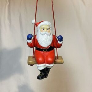 Dept. 56 Santa Claus On Swing SwingiChristmas Ornament Ceramic‎ Taiwan
